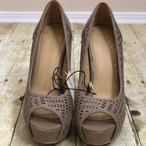 Taupe Platform Heel